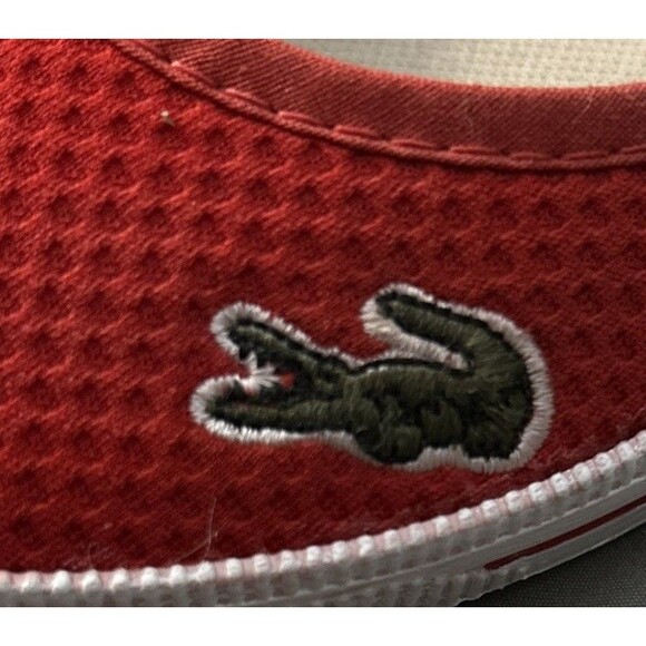 Lacoste‎ Marthe Womens Canvas Slip On Red 8 M Gator Sneakers Ballet Flats - Picture 6 of 8